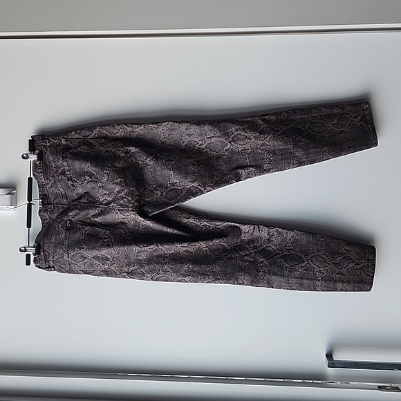 J Brand Lillie Button Up Coated Snakeskin Print Cotton Jeans - Picture 7 of 11